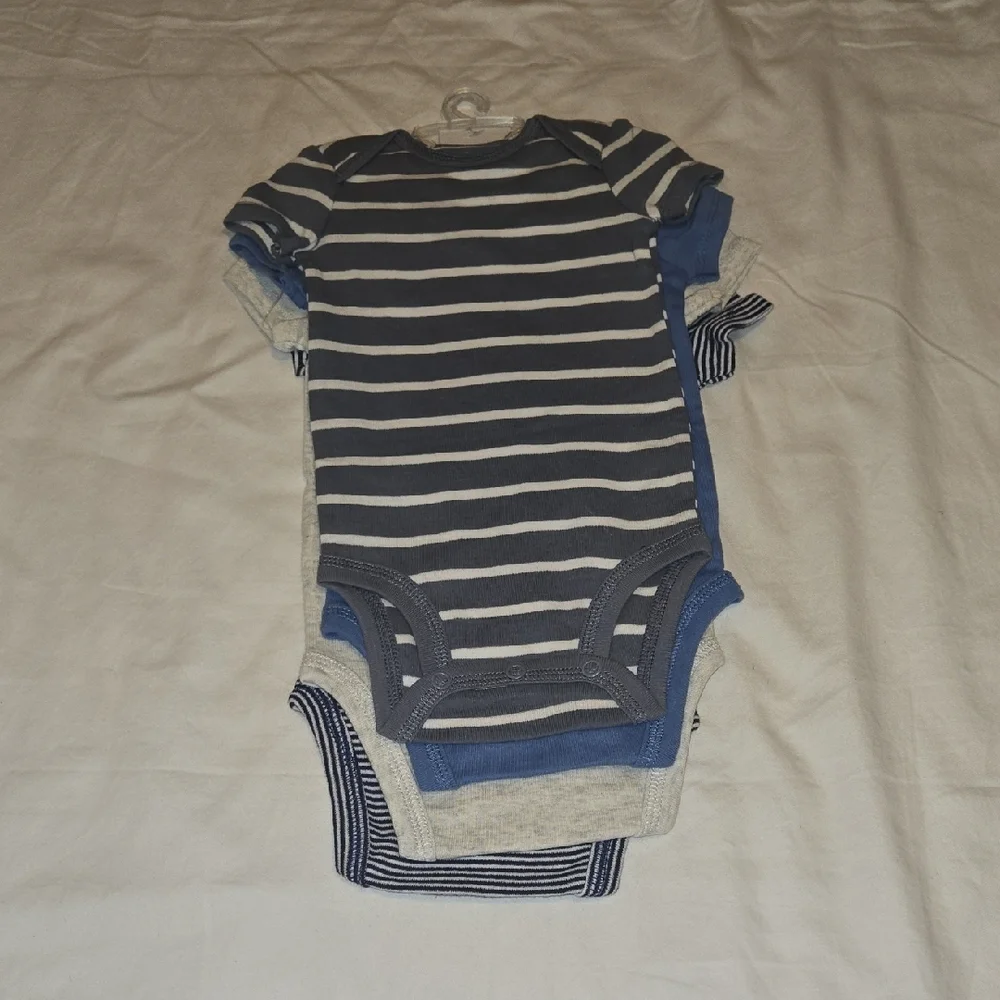 Carter's Blue and White Striped Bodysuit Set